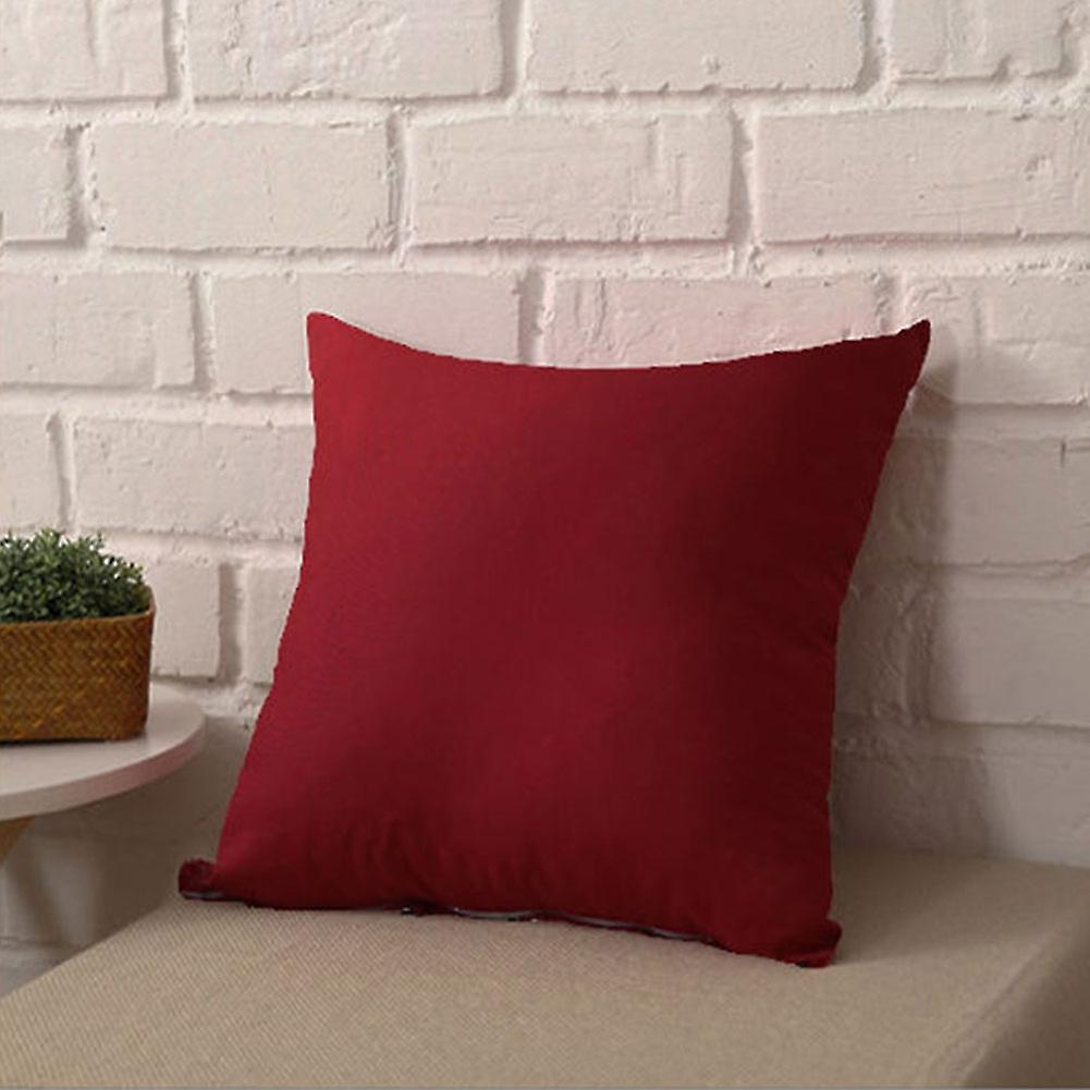 Plain Solid Color Throw Pillow Case Home Sofa Linen Cotton Square Cushion Cover