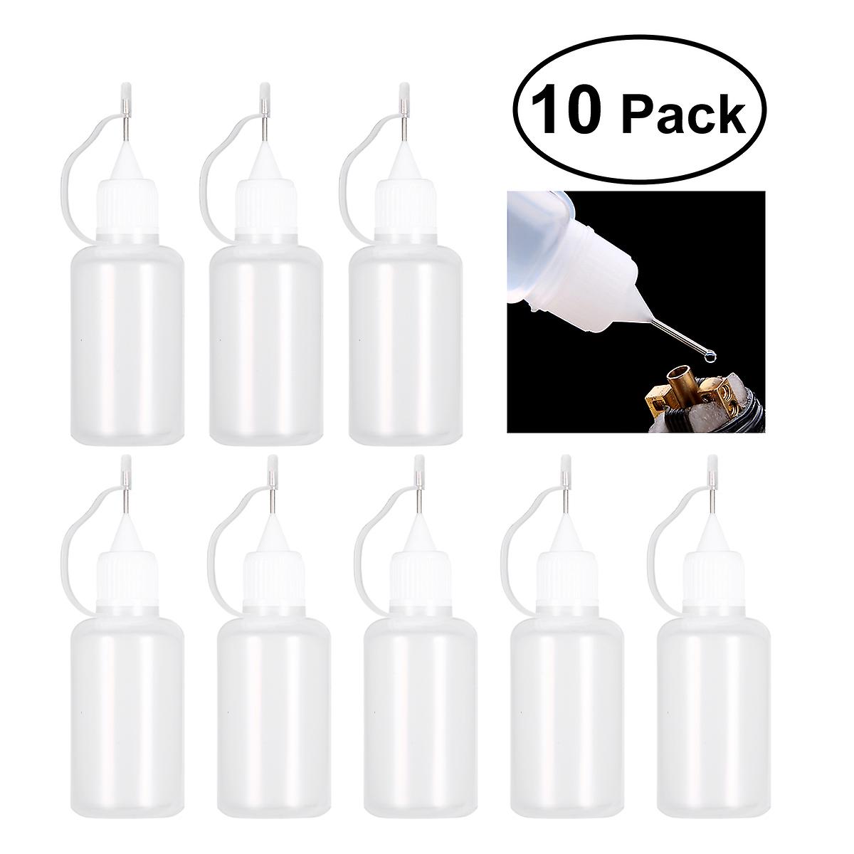 ULTNICE 10Pcs 30ml Needle Tip Bottle Applicator DIY Quilling Tool Precision Bottle (White)