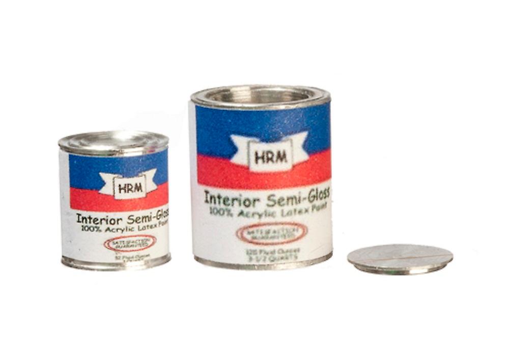 Dolls House Paint Can Tin Set Of 2 Miniature Work Tool Diy Shop Accessory 1:12