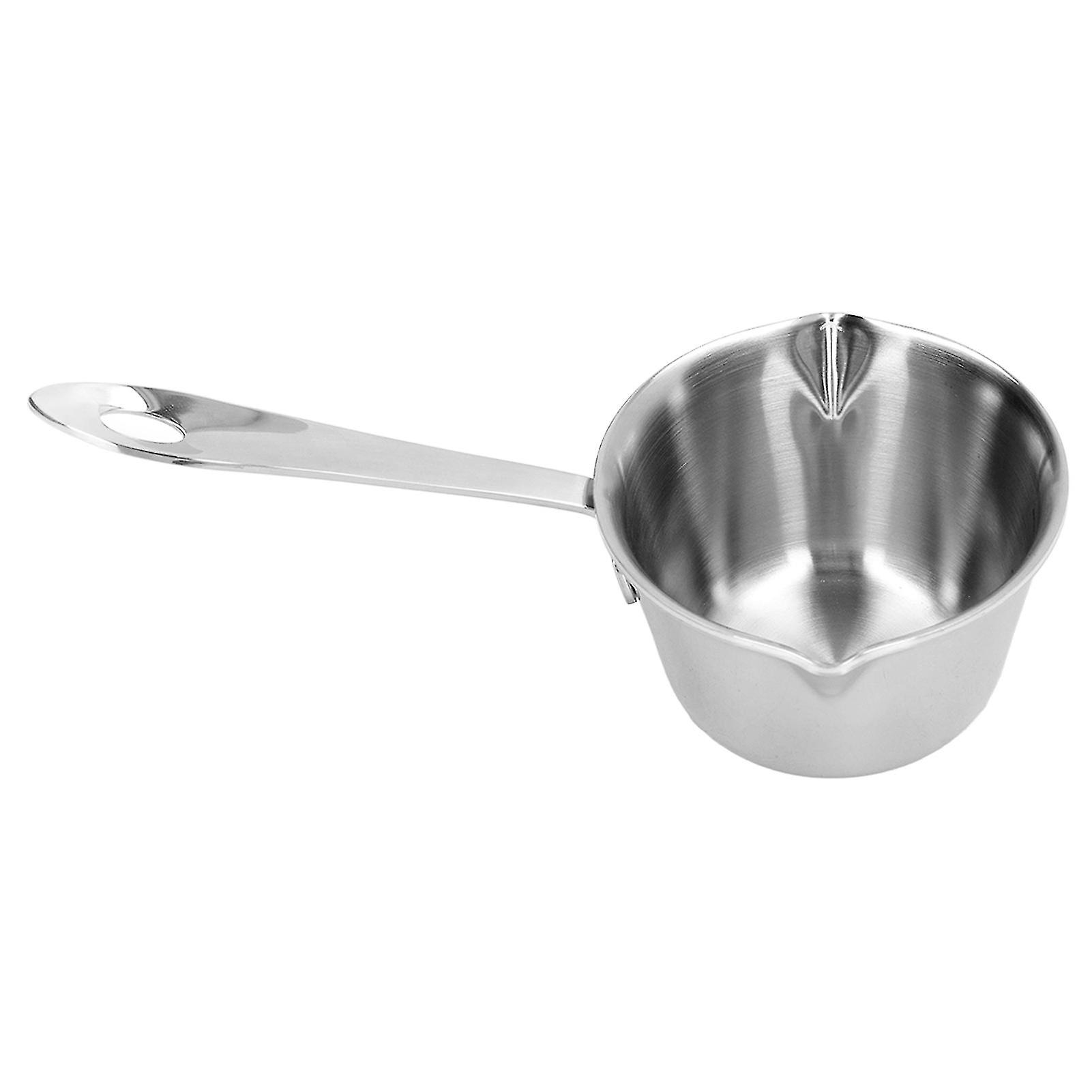 Butter milk heating pan with 2 pouring spouts for cooking