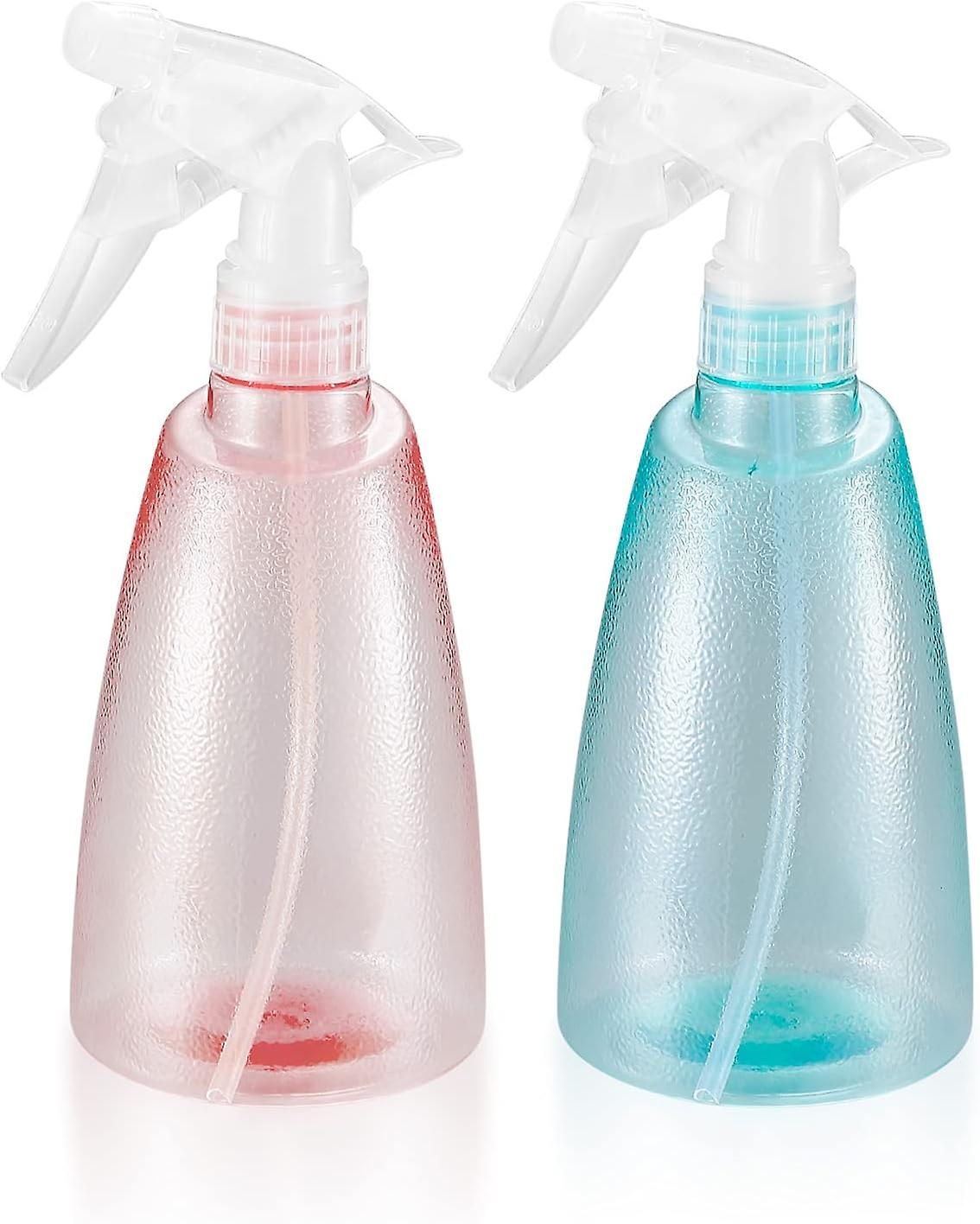2 Pieces 500ML Empty Spray Bottles, Plastic Spray Bottles, Empty Spray Bottle, Empty Pump Bottle - Pink/Green
