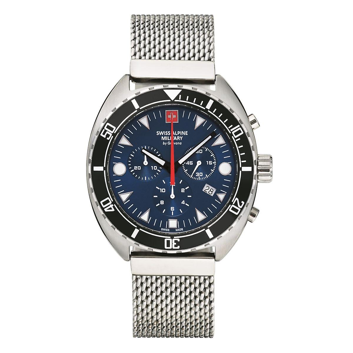 瑞士阿尔卑斯山军用男士腕表计时石英模拟腕表 7066.9135SAM 不锈钢