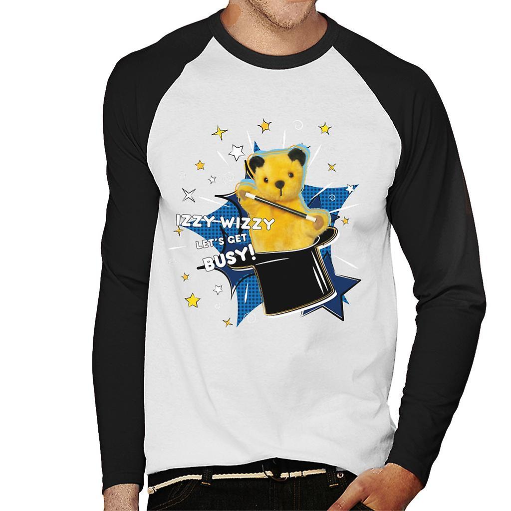 Sooty Top Hat Izzy Wizzy Let's Get Busy Men's Baseball Long Sleeved T-Shirt