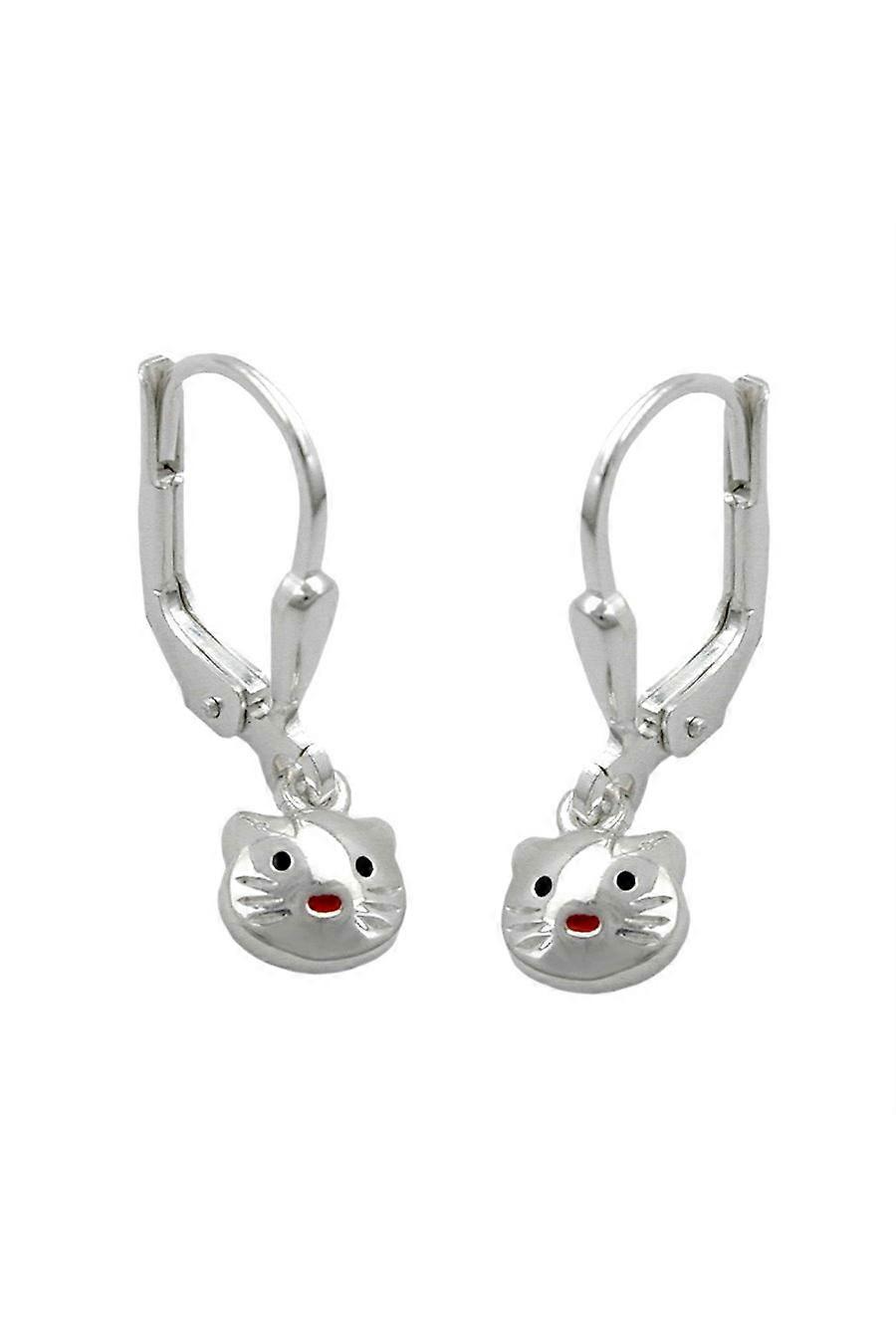 Leverback Earrings Cat Silver 925 - Gl91295