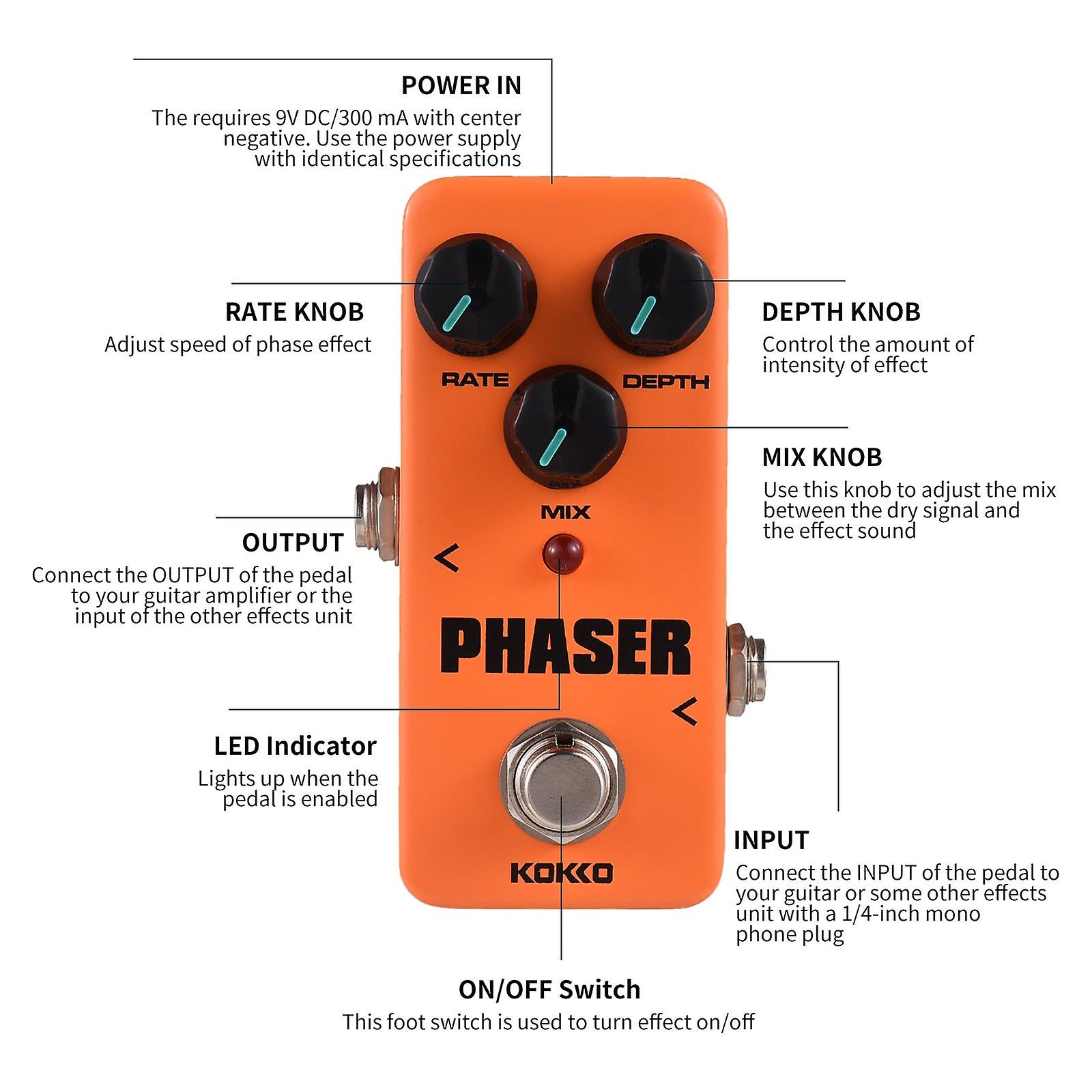 Fph2 Phaser Portable Effector Phase Mini Single Electric Guitar Pedal Analog Effect