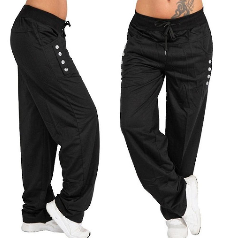 Plus Size Women Drawstring Loose Pants Casual Long Pants Trousers