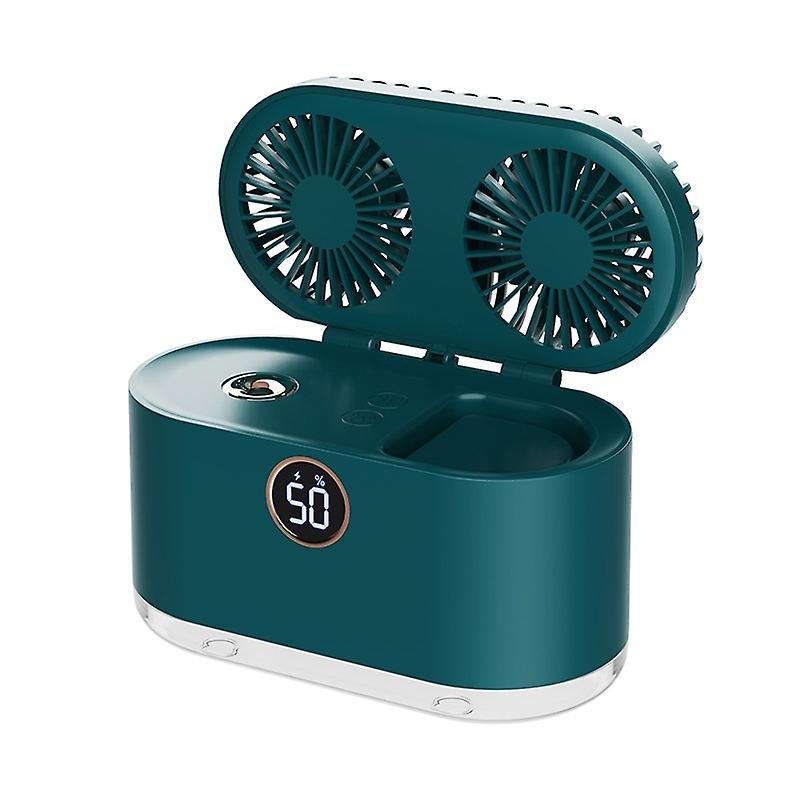 WT-818 Dual-leaf Spray Digital Display Night Light Fan