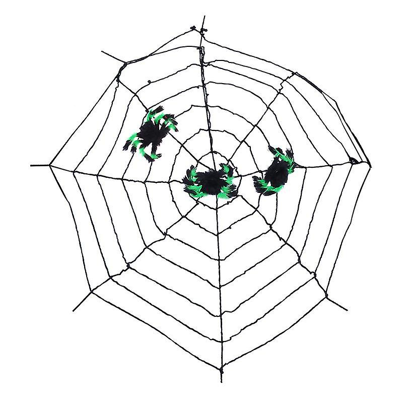 3pcs Spider Web Plush Simulation Spider For Halloween Decorations