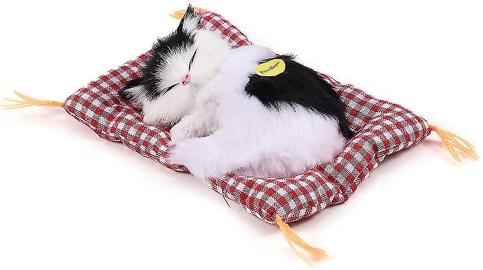 2024,Cute Sleeping Cat with Upholstered Bed and Simulated Sound, Most Popular Stuffed Plush Toy for
