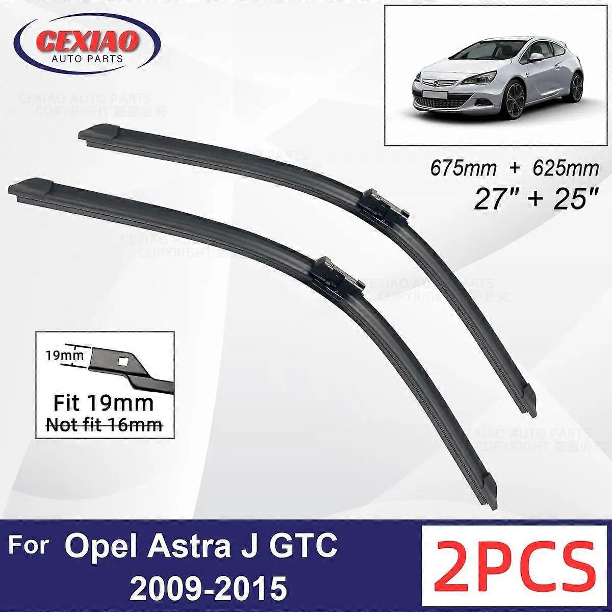Car Wiper For Opel Astra J GTC 2009~2015 Front Wiper Blades Soft Rubber Windscreen Wipers Auto Windshield 27"+25" 675mm + 625mm FN9U4795