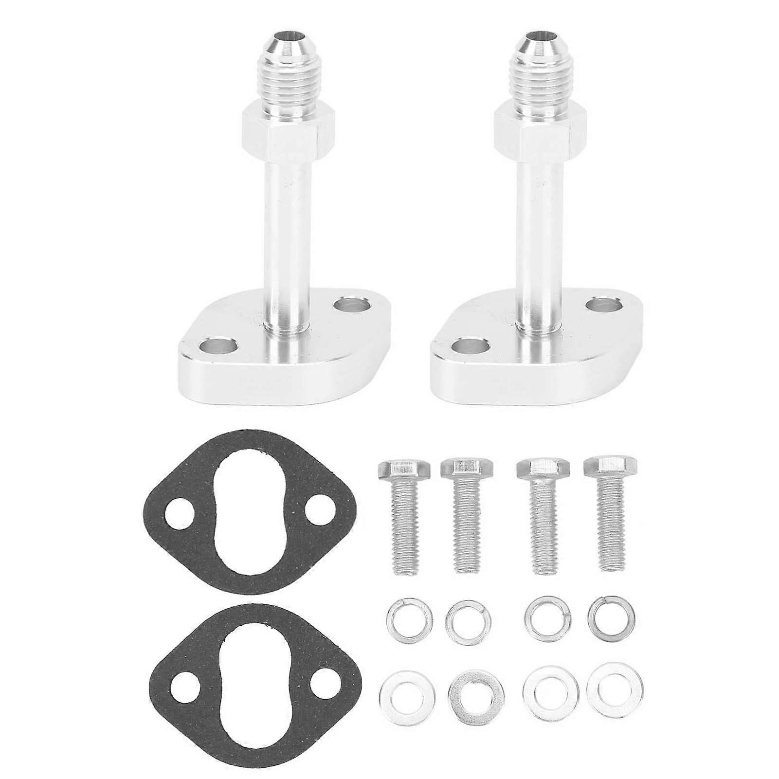 2 Pcs Turbo Oil Feed Restricter Flange M6 Bolts Oil Return Drain Flange Adapter Kit for CT12 CT20 CT26 Turbo Water Feed Return