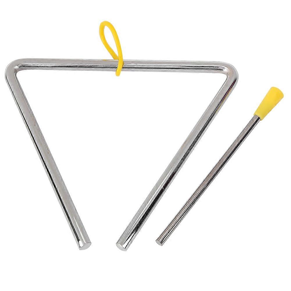 Triângulo musical de alta qualidade 6in triângulo de instrumento de aço com cabide amarelo para crianças