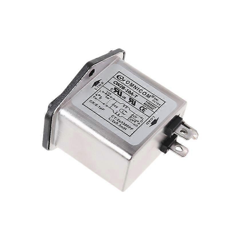 CW2B-10A-T EMI Power Filter Single Phase Socket Line-Conditioner AC 115/250V
