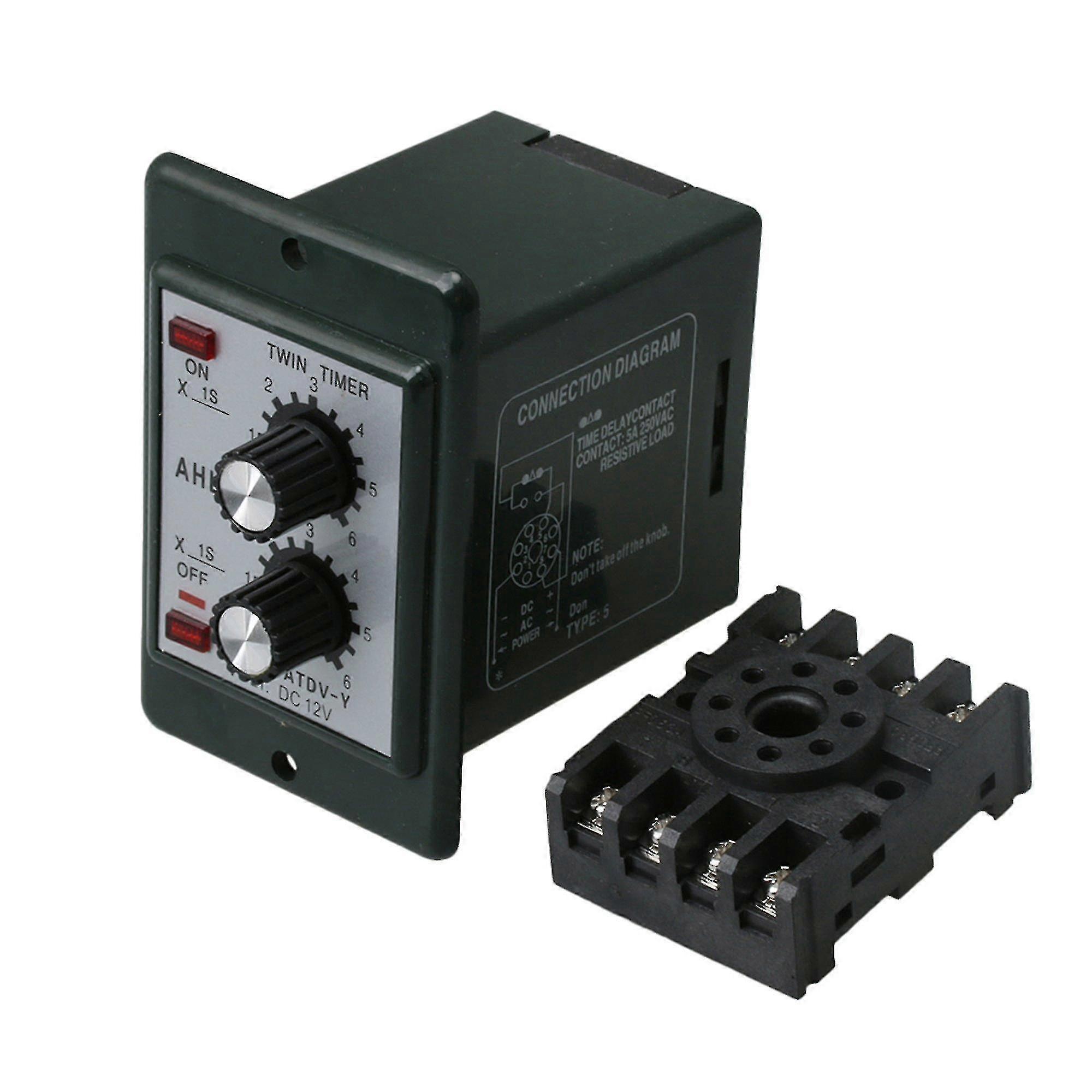 Dc 12V Delay Timer Repeat Cycle Time Relay Range 0-6S Panel Installation Ppm-2219