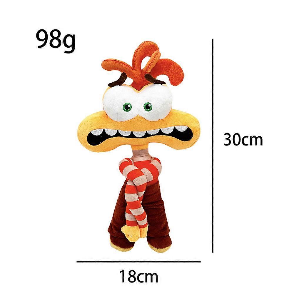 New 30cm Inside Out 2 Plush Brains Secret Service Team Orange Fury Wrapped Hand Style Long Arm Ajiao Plush Toy Anxiety Doll Gift