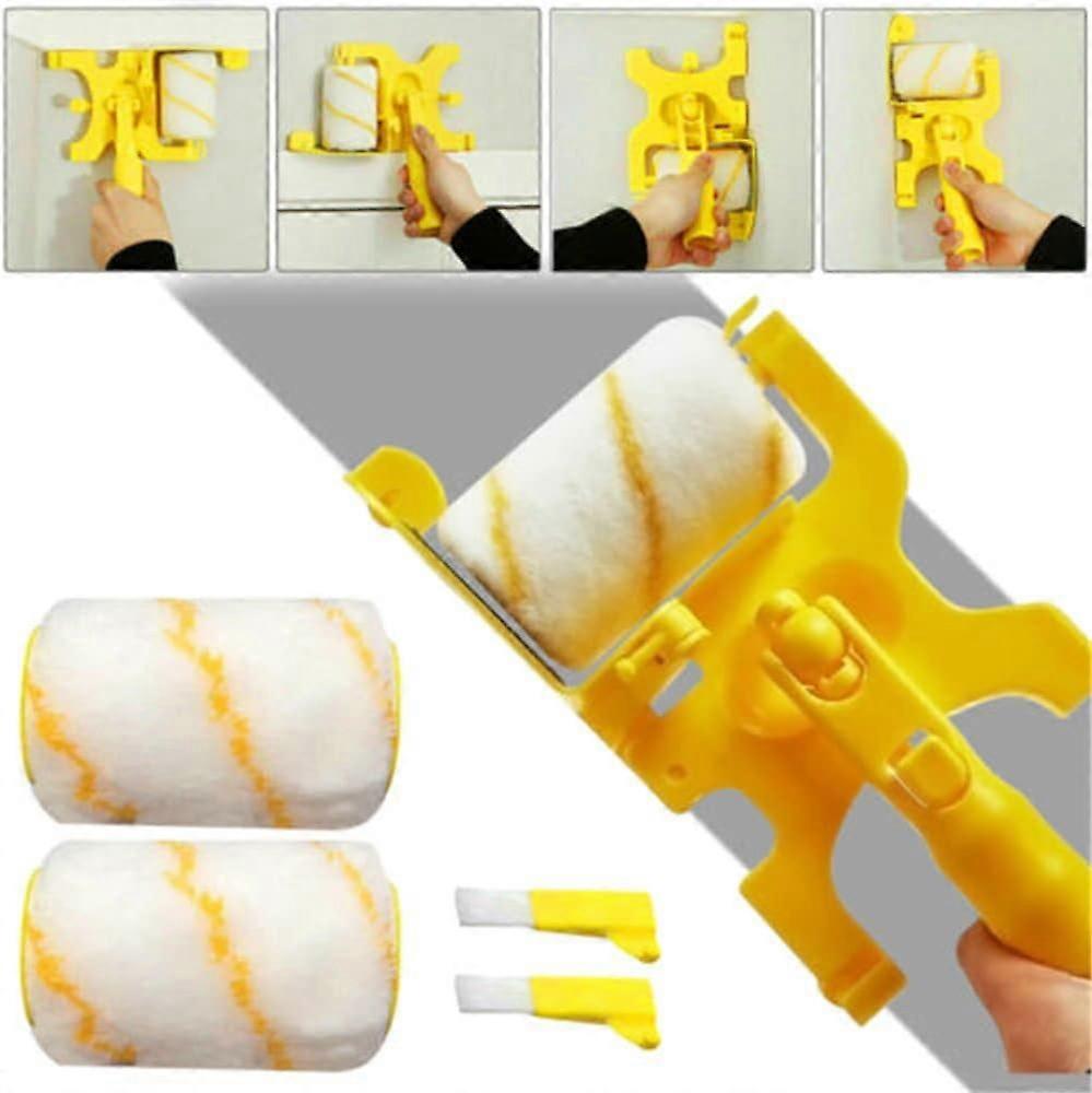 Clean Cut Paint Edger Roller Brush, Multifunktionell Avtagbar Rengöringsborste Säkra Verktyg För Vägg Tak 1 Set Långt Skaft