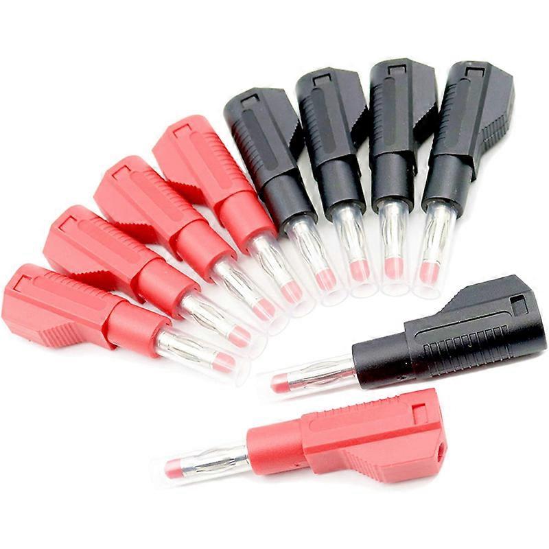 10 Sets Retractable Sheath 4Mm Banana Plug Connectors Stackable Wire Solder Multimeter Test Leads E