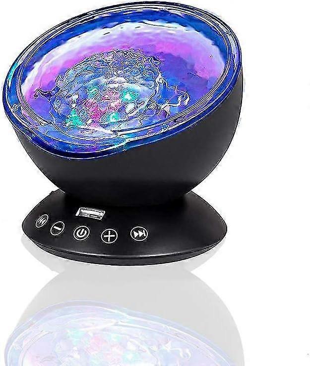 Autism Calming Sensory Sea Lamp Blk- Projector For Kids, 7 Modes, Changing Music Player, Sounds -(bla
