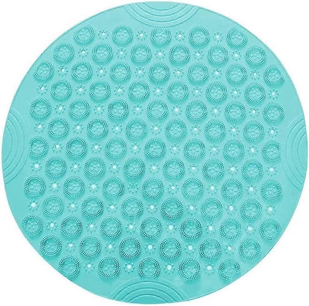 Non-Slip Round Shower Mats Mildew Resistant Bath Mats with Suction Cups Textured Rubber(Pink)
