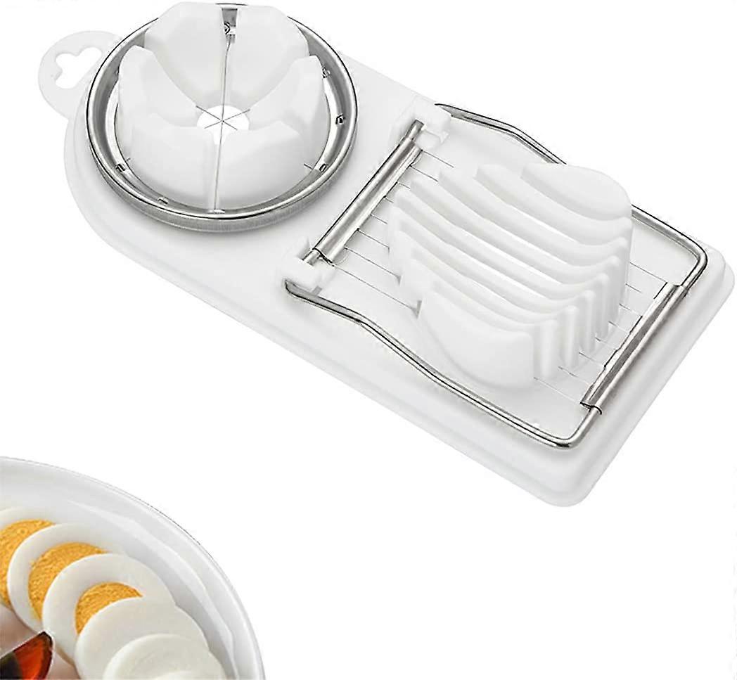 Egg Slicer, 2 In 1 Stainless Steel Egg Slicer, Manual Egg Slicer For Cutting Eggs, Bananas And Strawberries