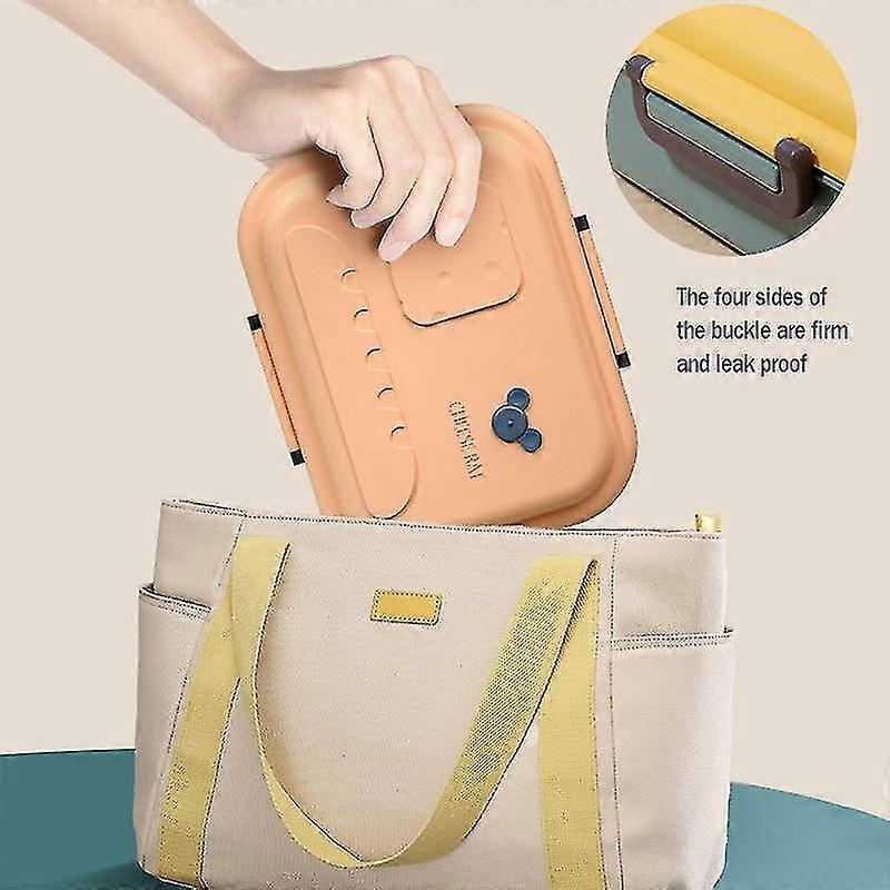 Double-layer Bento Box With Partition Portable Microwaveable Lunch Box For Students And Office