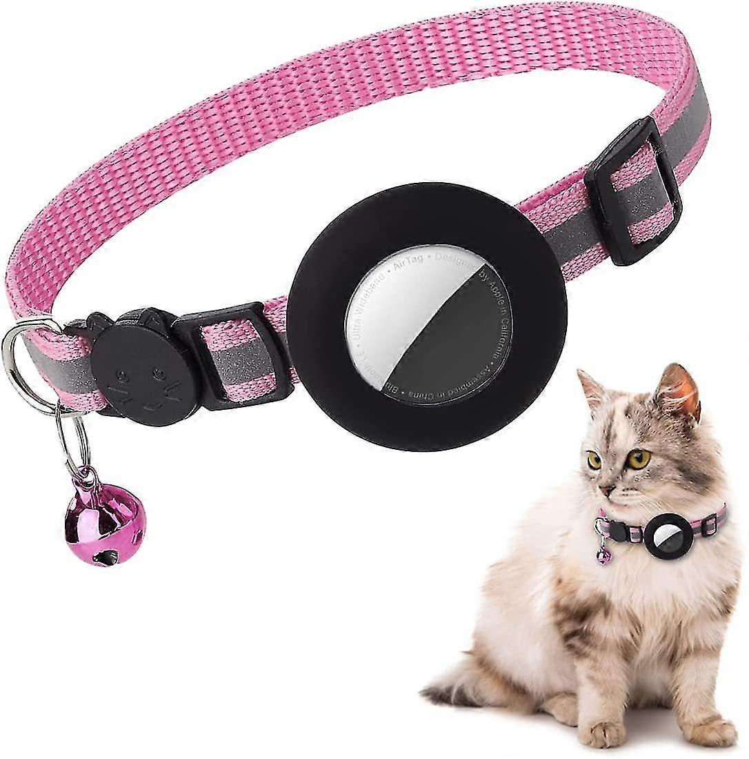 Cat Collar, Reflective Airtag Cat Collar With Bell And Silicone Waterproof Holder