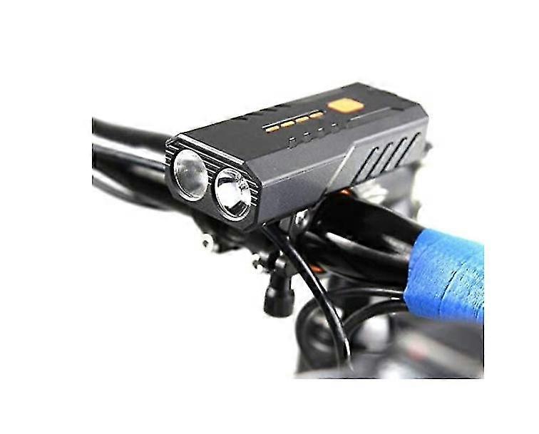 2 PCS USB Rechargeable Bicycle Front Light Bike FlashLight(Black)