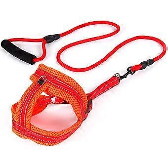 Breathable Mesh Vest, Durable Dog Harness Vest With Reflective Padded Safety Pet Leash