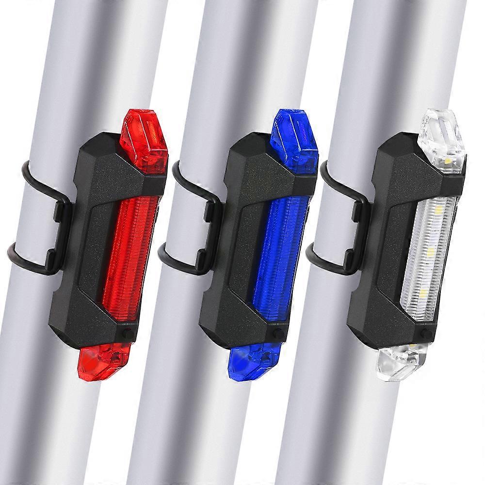 3pcs Super Bright USB Rechargeable Bike Taillight Cycling Bicycle Tail Rear Safety Warning Light Lamp