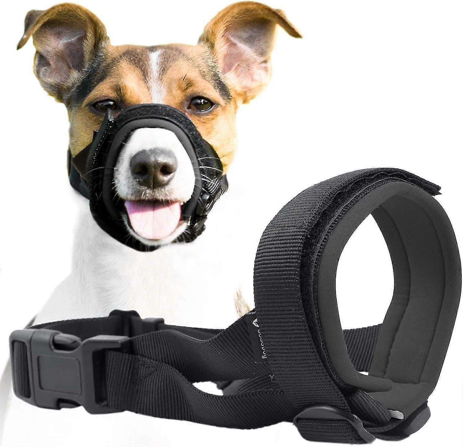 Gentle Muzzle Guard for Dogs - Prevents Biting and Unwanted Chewing Safely Secure Comfort Fit - Soft Neoprene Padding  No More Chafing Included Traini