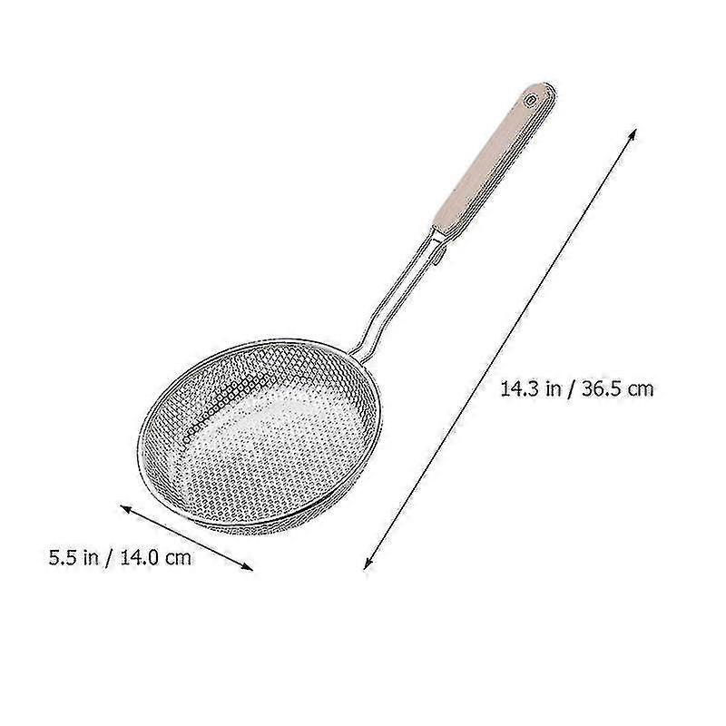 1pc Stainless Steel Colander With Long Handle Filter Spoon Kitchen Gadget