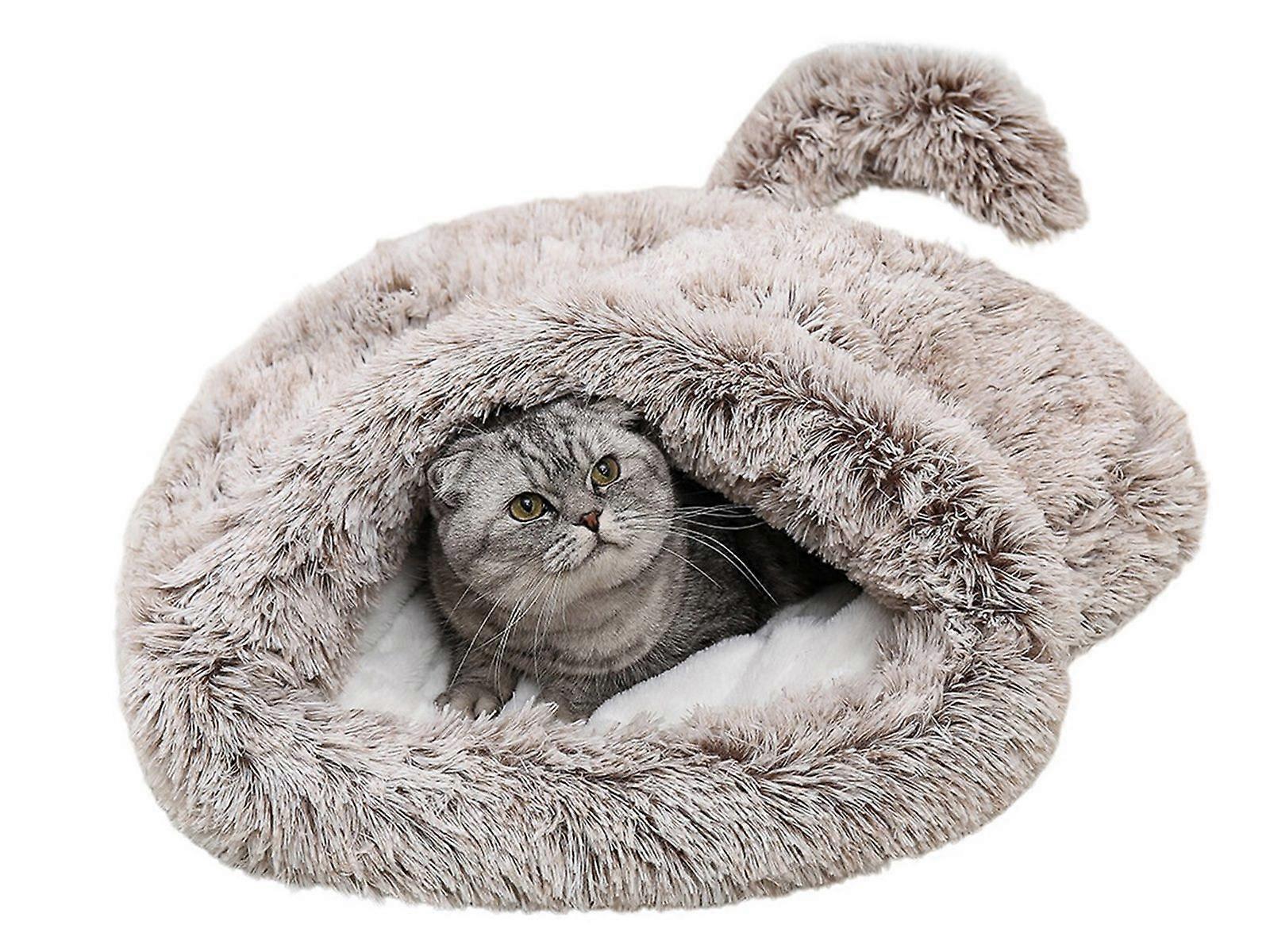 Winter Plush Pet Sleeping Bag Coffee