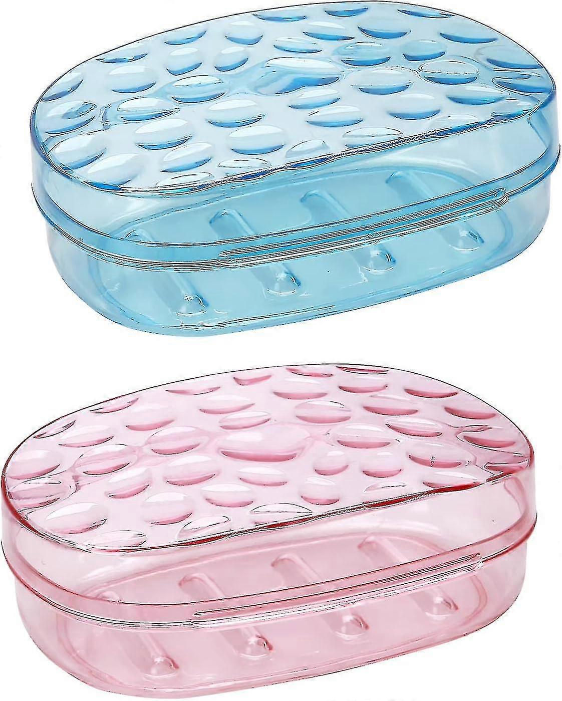 2pcs Clear Container Holder With Lid Size Bar