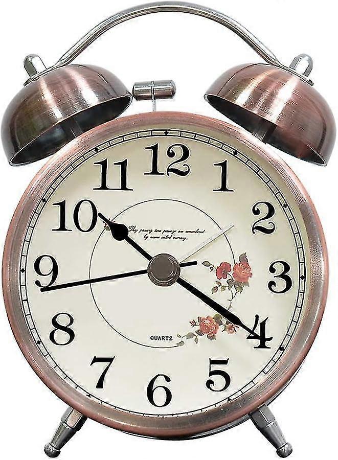 Classic Bell Alarm Clock, Vintage Retro Silent Alarm Clock, Luminous Analog Alarm Clock for Child, A