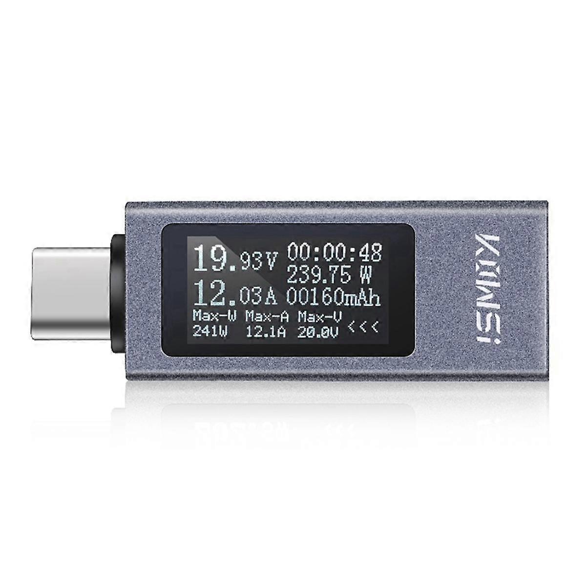 Type-C Multi-Function Digital Display Ammeter Power Meter DC 4-30V 12A Voltmeter Ammeter Capacity