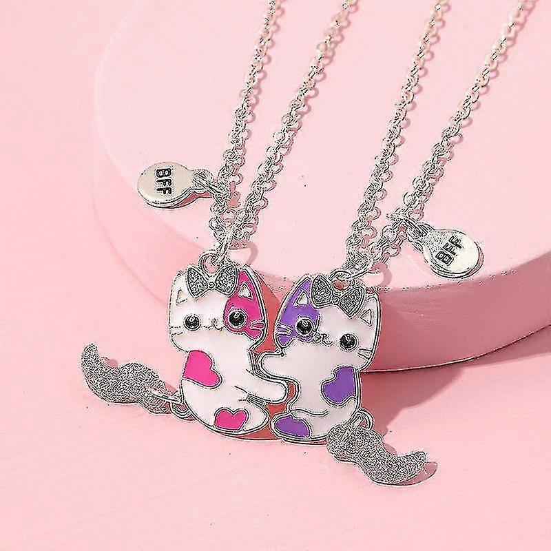 2pcs/set Cartoon Cat Shape Pendant Chain