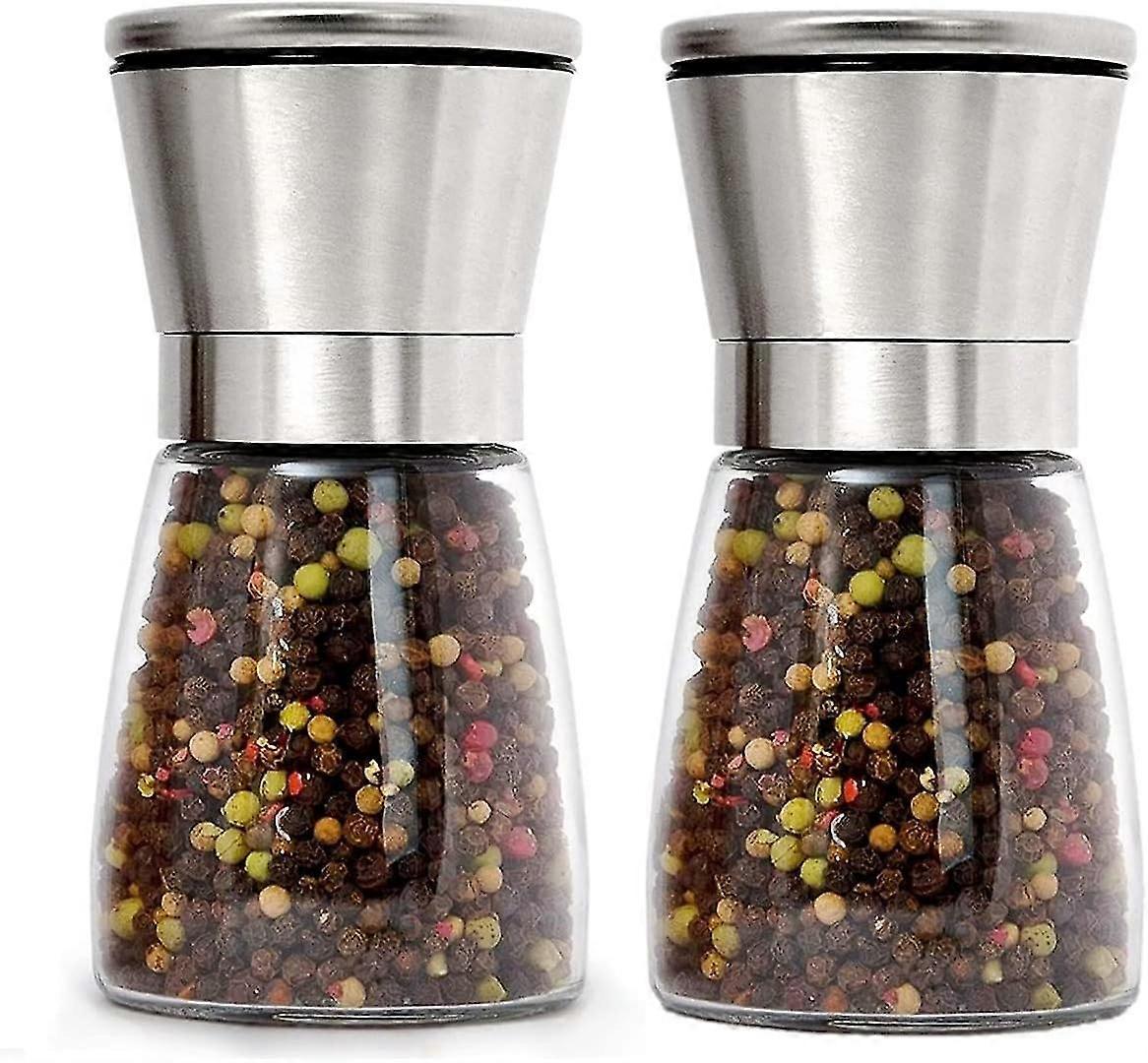 Set Of 2 Rechargeable Salt And Pepper Mills In Stainless Steel