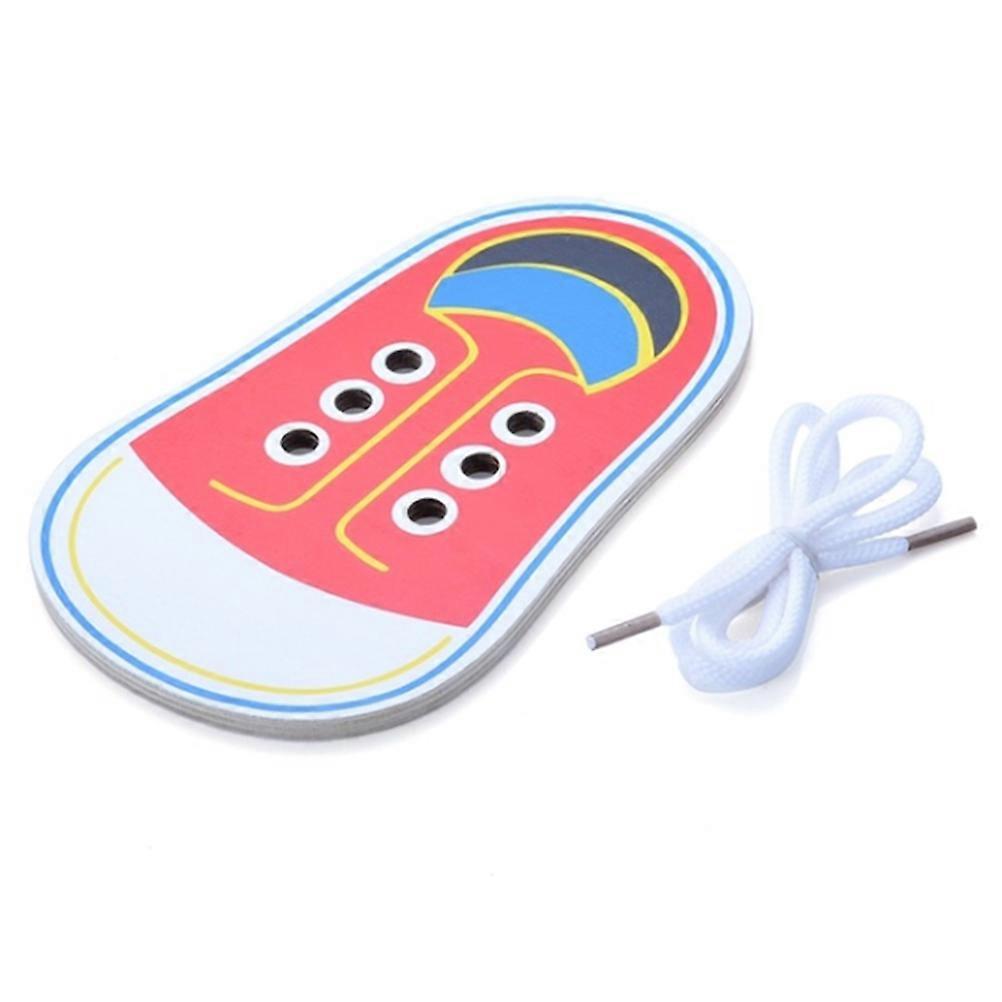 Wooden Lacing Shoe Toy Learn to Tie Laces Threading Educational Motor Skills Toys