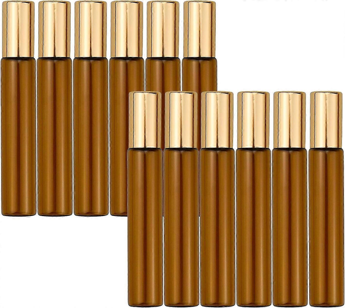 12 stycken 10 ml flaskor tomma rullar &; grave; rulla på flaskor Eteriska oljor Glasflaskor