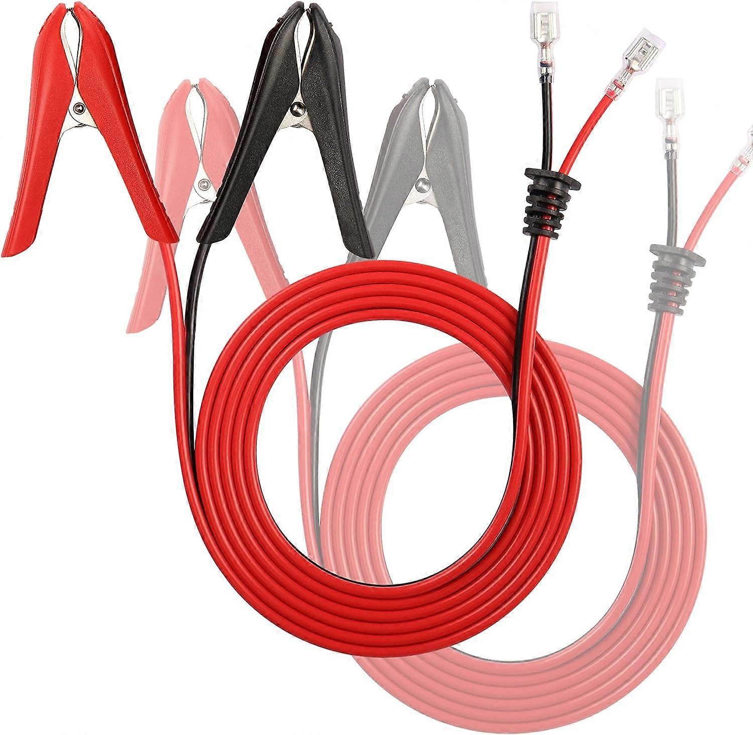 2 Pieces Alligator Clips, 1.8m Alligator Clips 18AWG 12V 24V Battery Terminal Snap On with Quick Splice Crimp Lock Terminal Extension Cable for Batter