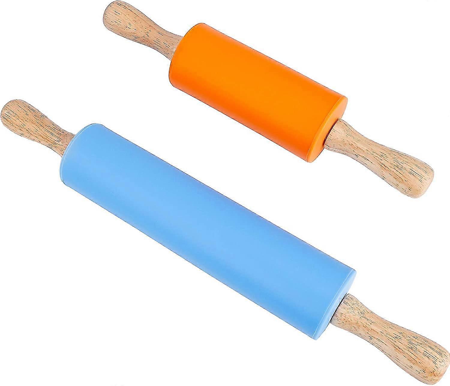 Jinyu Silicone Rolling Pin Non-stick Surface Pastry Cookie(2pcs, Multicolor)