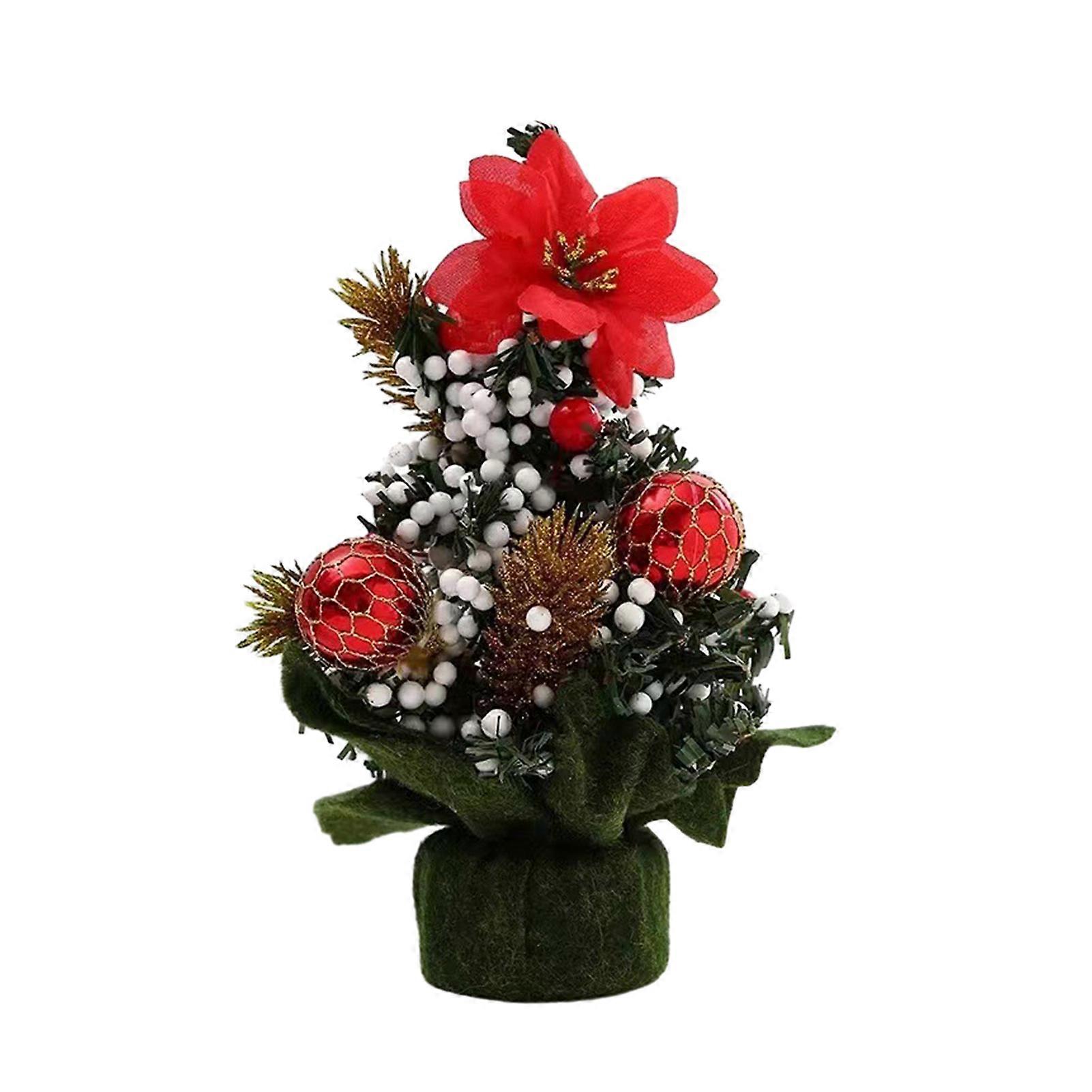 20CM Imitation Mini Christmas Tree Golden Flower Small Ball Decor Colorful Xmas Tree Home Party Decoration Gift