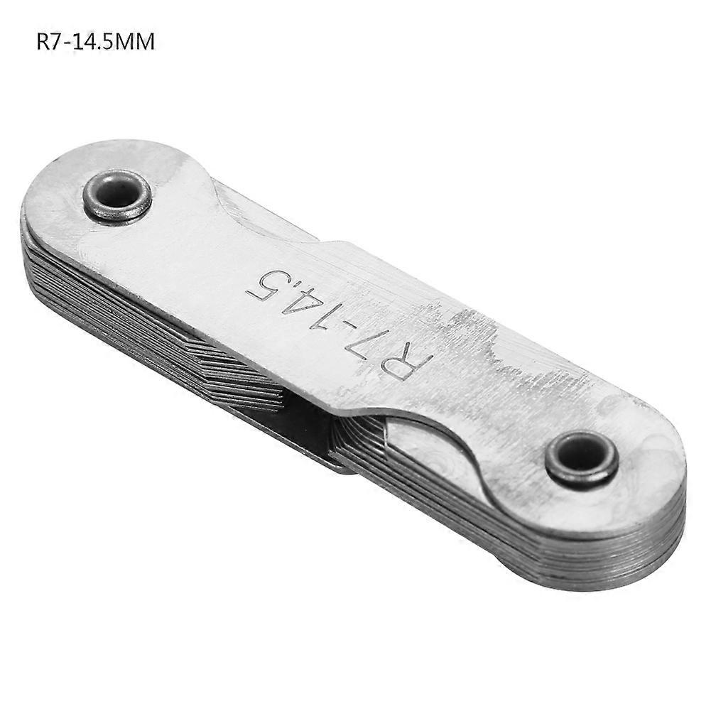 Stainless Steel Radius Fillet Gauge External Internal Concave Convex Measuring Tool (R7-14.5MM)