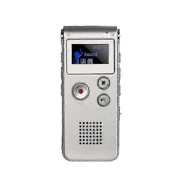 Digital Audio Recorder Hd Audio Cassette Mp3 Player For Conference Interviews And Lectures-16gb(silver)