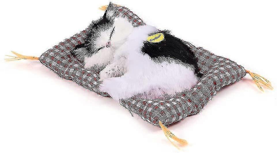 Simulation Sleeping Kitten Toy With Soft Mat - Plush Toy Gift