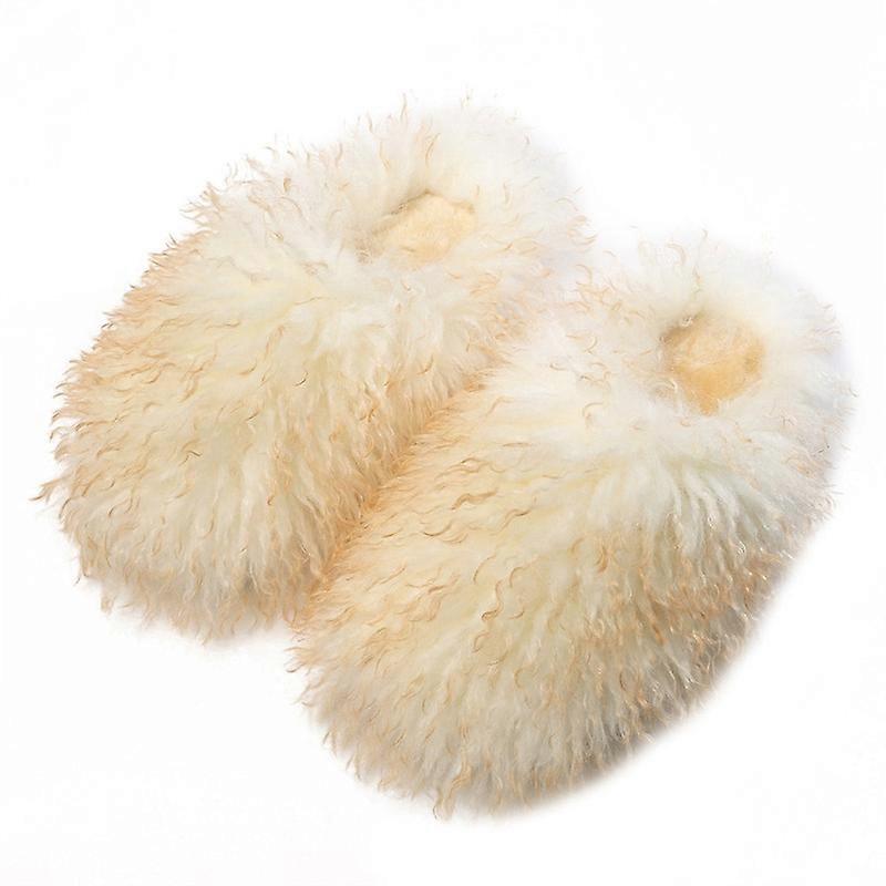 Alpaca Fuzzy Fluffy Furry Fur Slippers Women's Furry Slippers