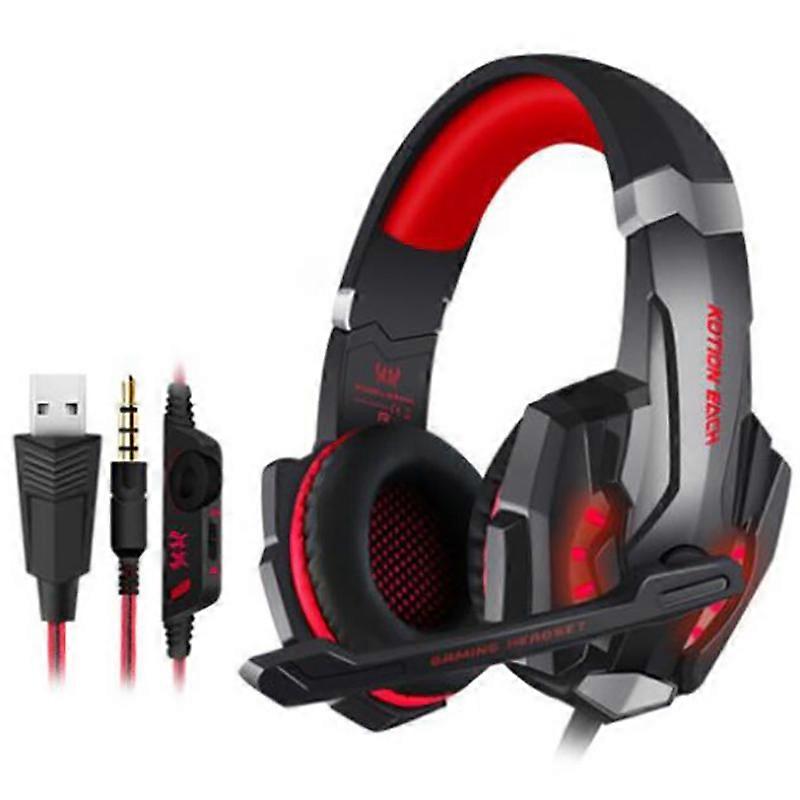 MIMIGO Gaming Headset with Surround Sound & RGB LED Light Headset Noise Canceling Mic Compatible PC, Mac, 3.5mm Connector Vision for Laptop