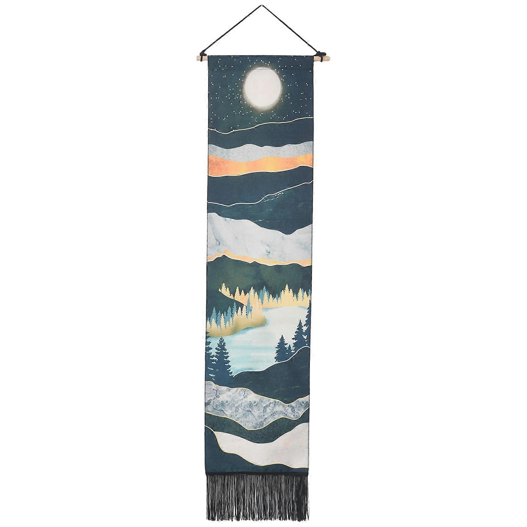 1Set Narrow Tapestry Wall Hanging Long Landscape Nature Landscape Tapestry Bedroom Vertical Tapestr