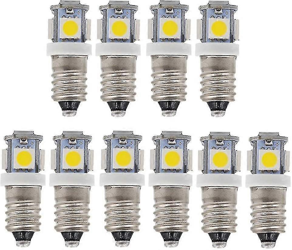 10 Pack E10 9v Cool White 5smd 5w Led Bulbs (cool White, 9v)