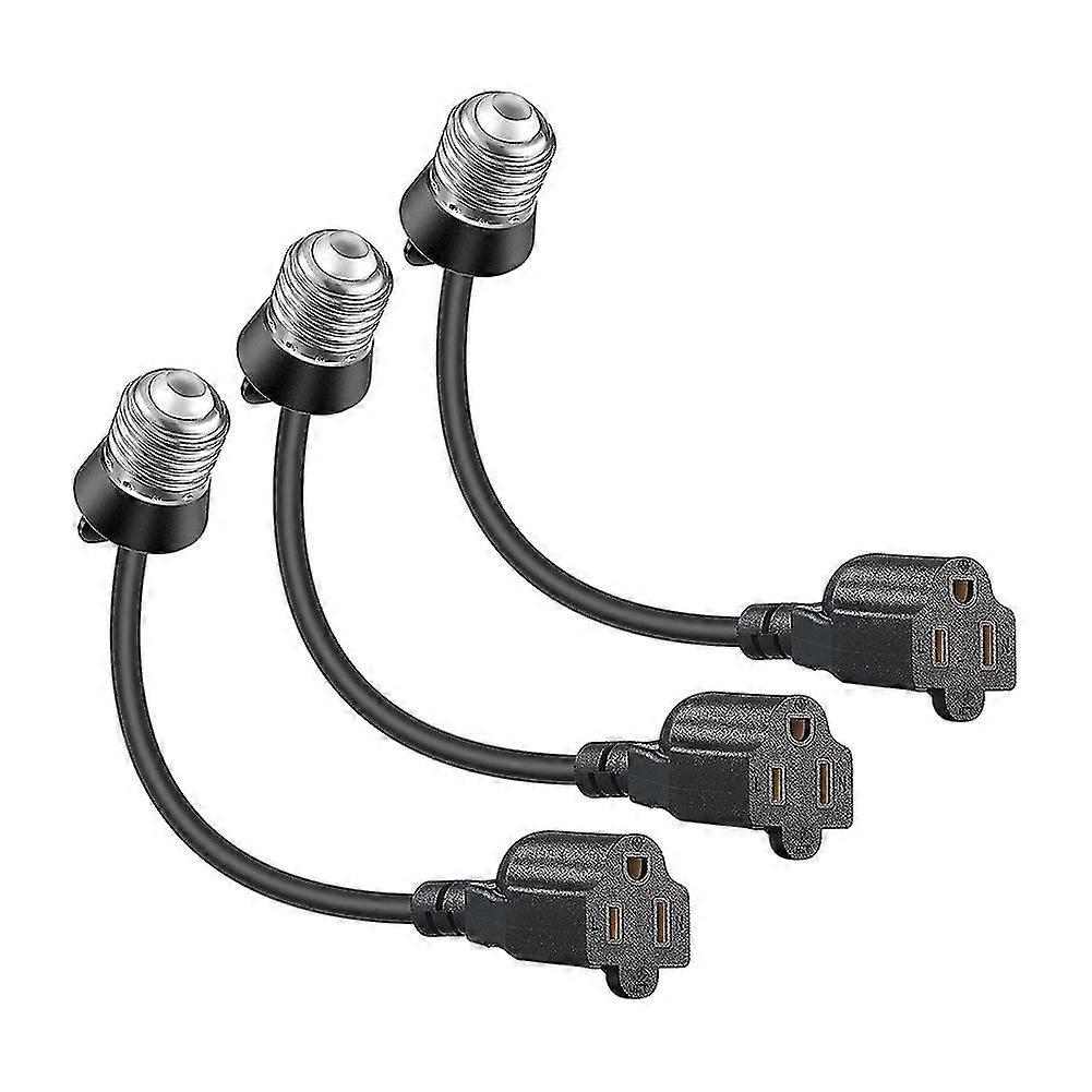 Light Bulb Outlet Socket Adapter, E26/e27 Light Socket To Plug Adapter Convert 3 2 Cord,for Garage